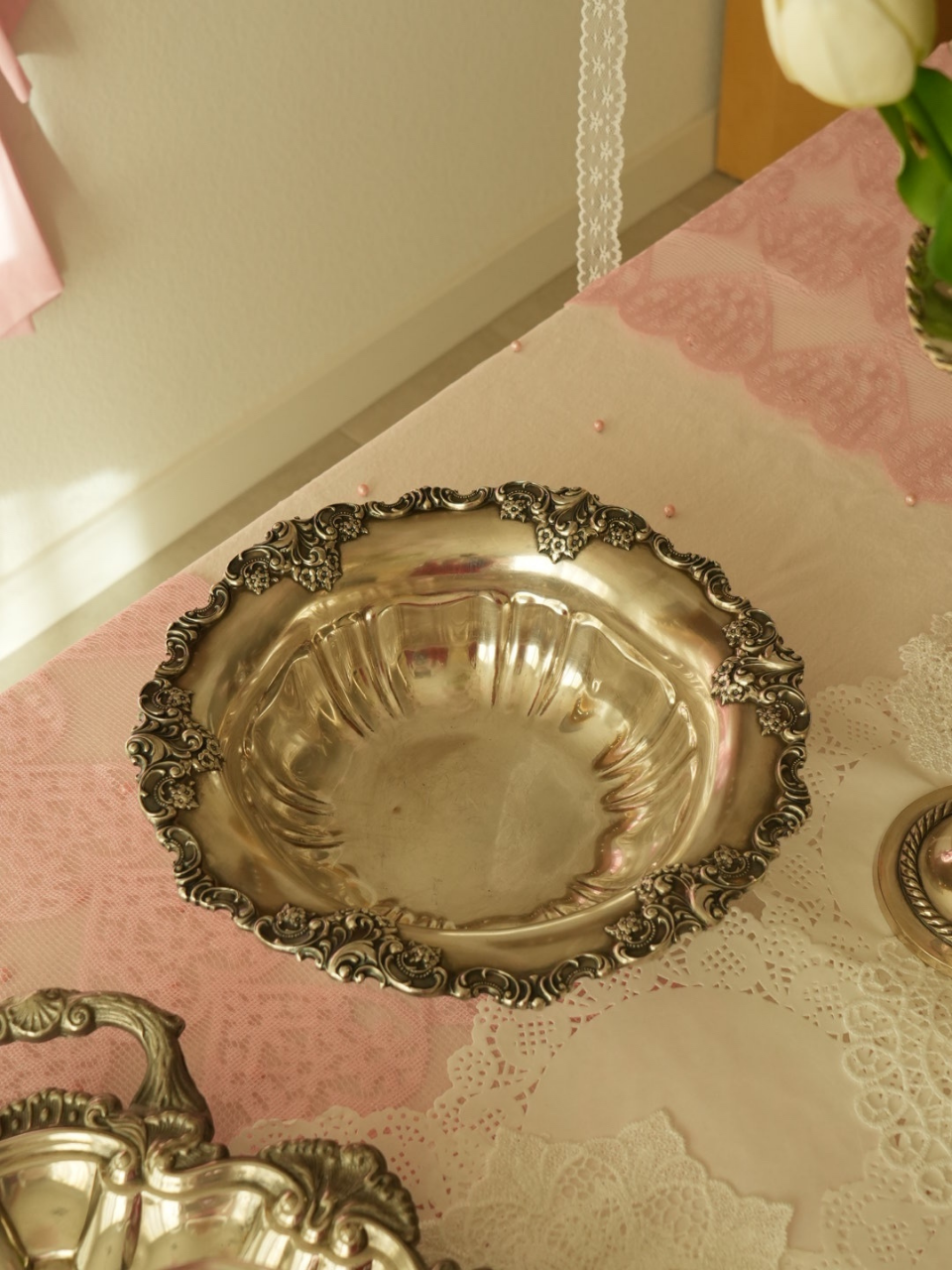 Vintage Silver Embellished Bowl