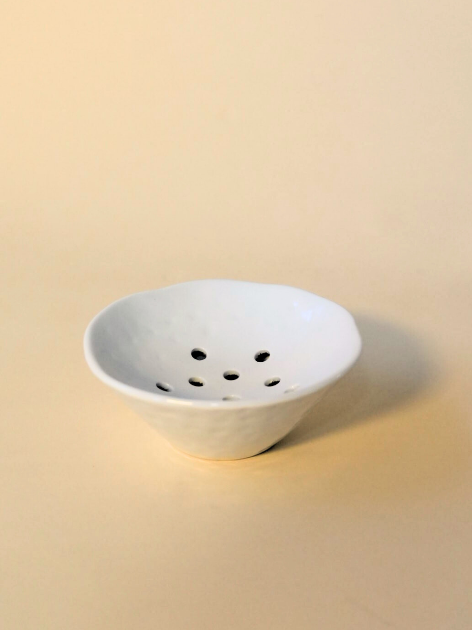White Flower Frog Ceramic Vase