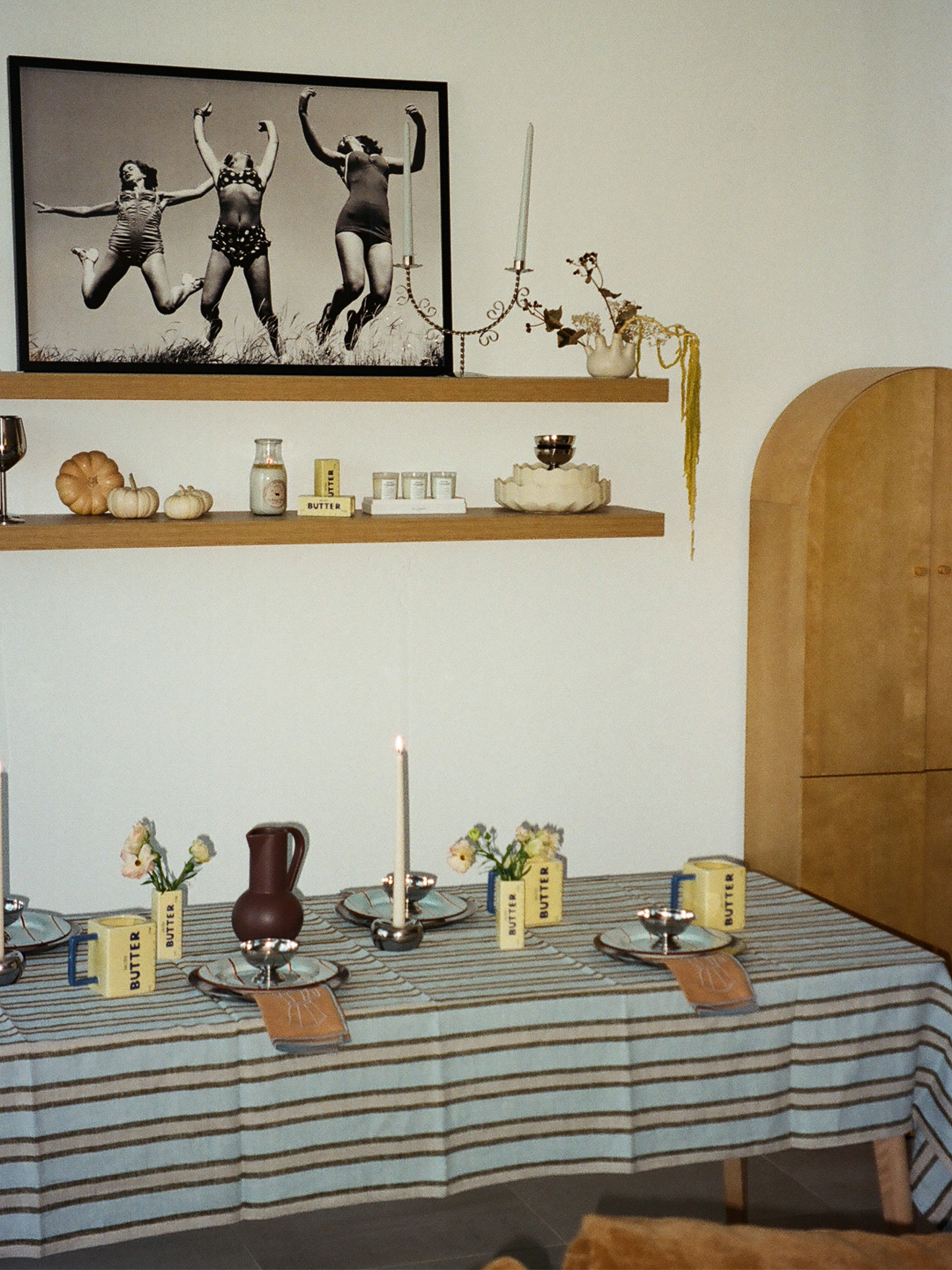 Blue Sylph Stripe Tablecloth