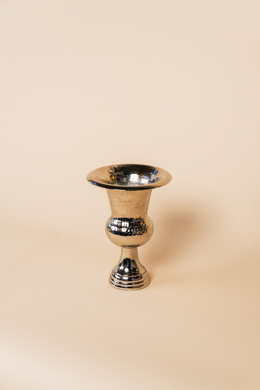Aluminum Hammered Metal Decorative Vase