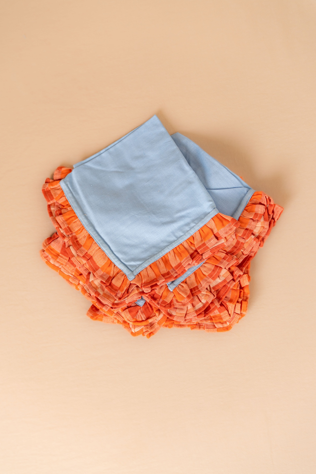 Apricot Checkerboard Cotton Napkin Set