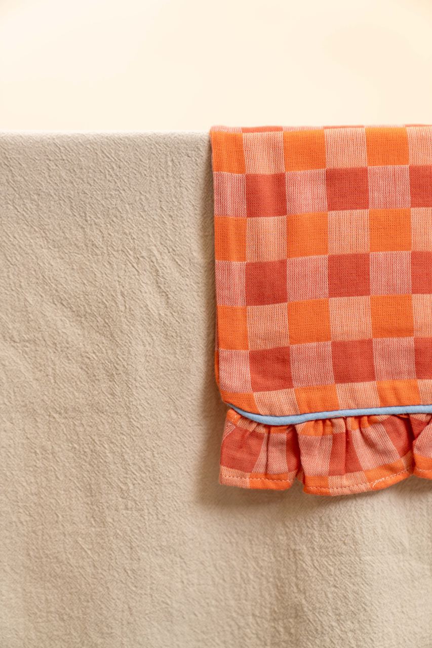Apricot Checkerboard Table Runner