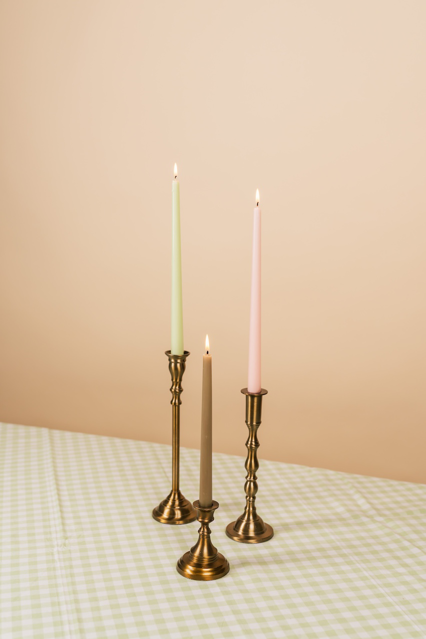 Assorted Brass Taper Candlestick Holder Set