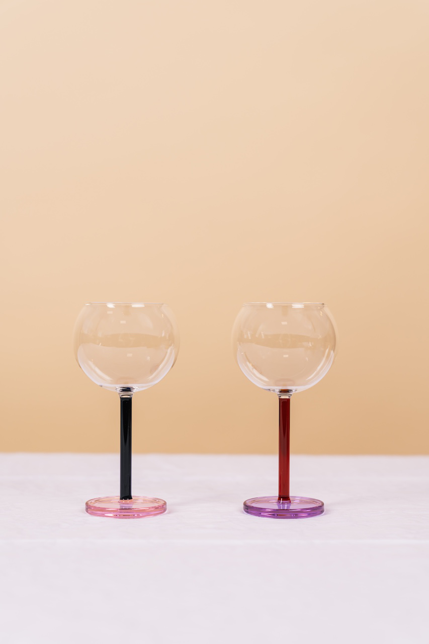 Bilboquet Wine Glass Blue & Red