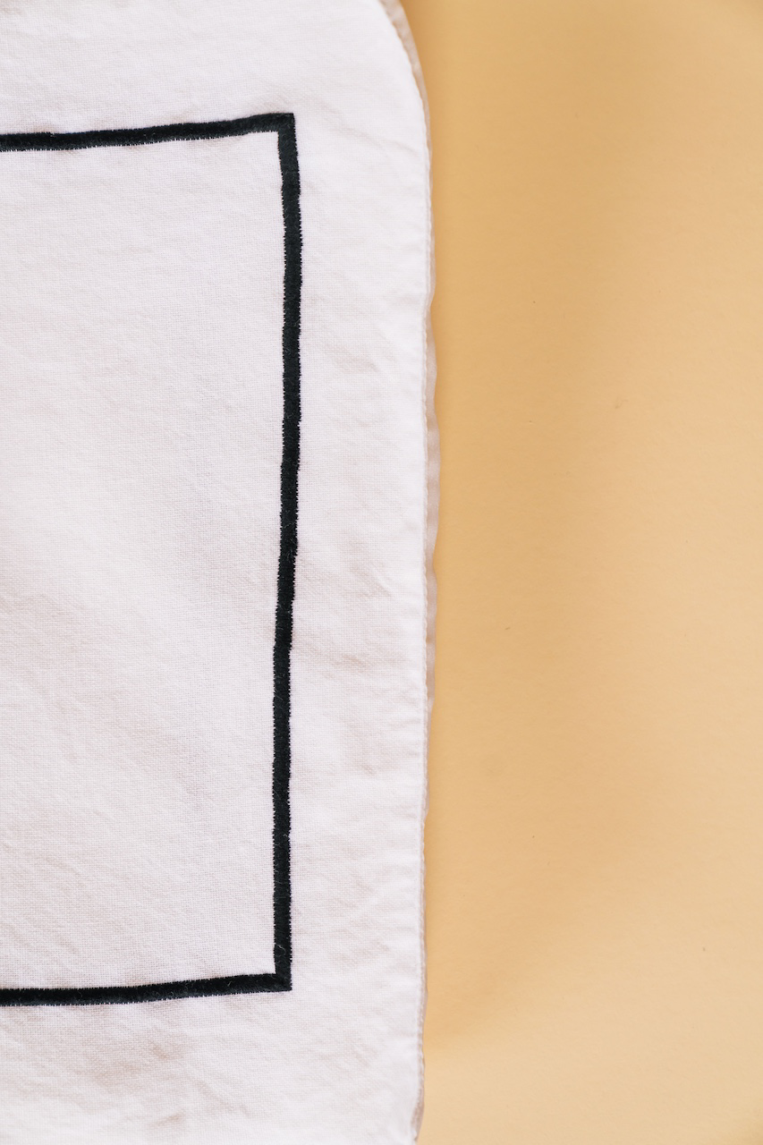 Black Embroidered White Placemat Set