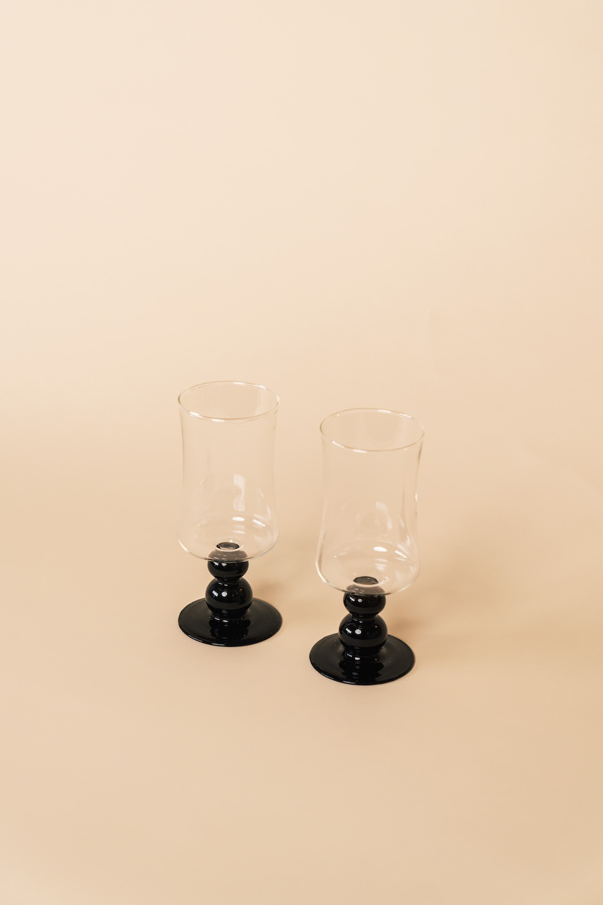 Black Nordic Cocktail Glass Cup Set