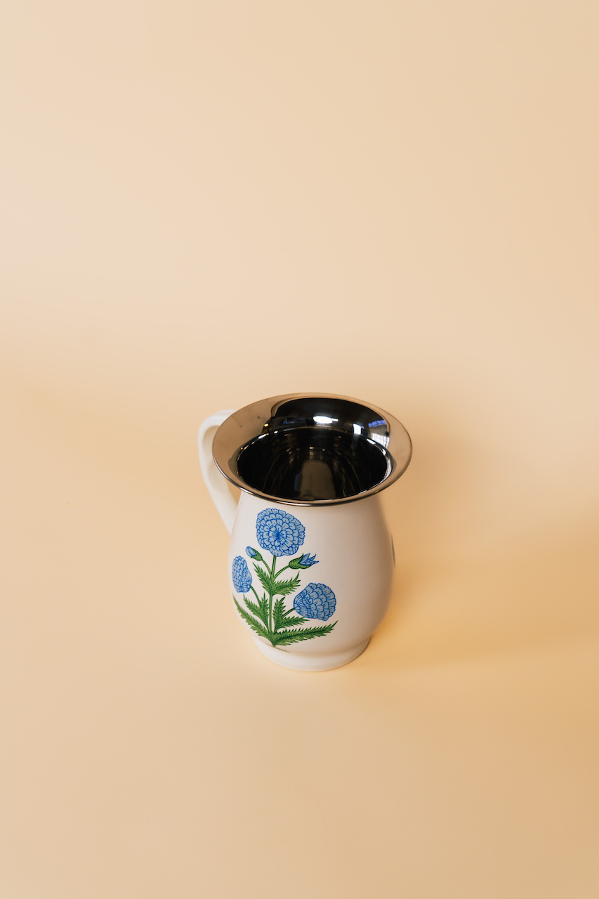 Blue Poppy Enamelware Pitcher