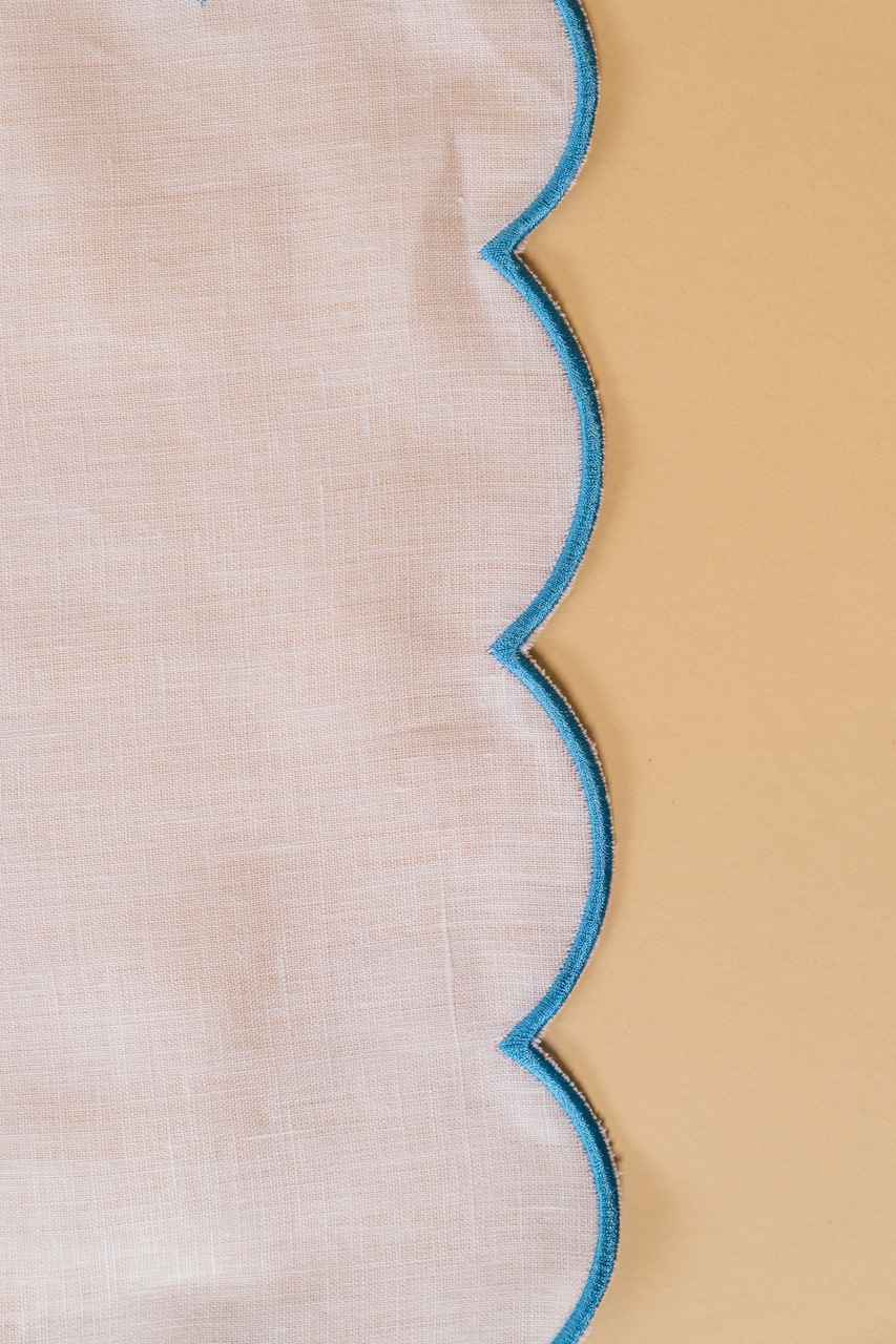 Blue Scalloped Edge Placemat