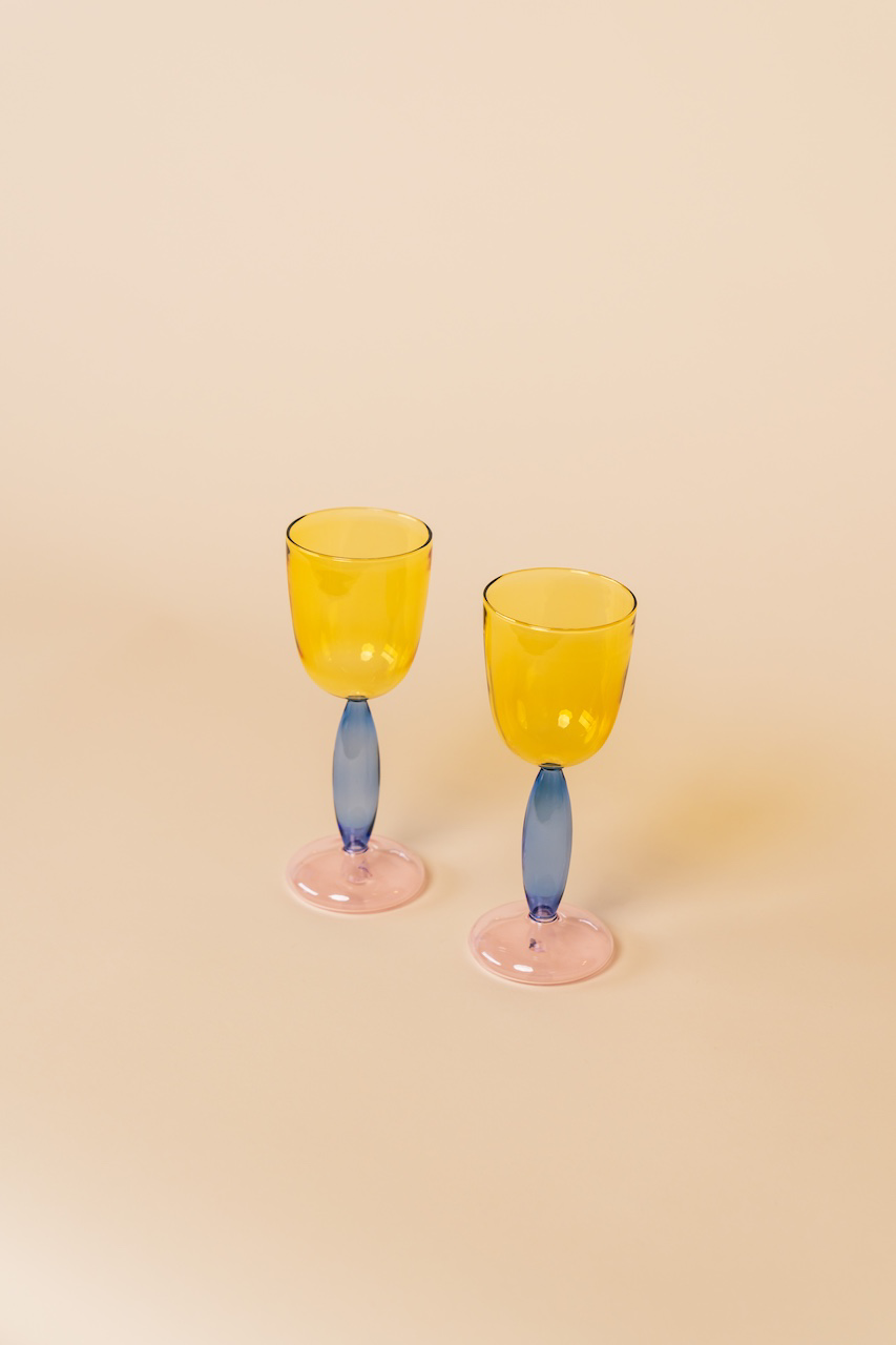 Bordeaux Yellow Glass Wine Cup