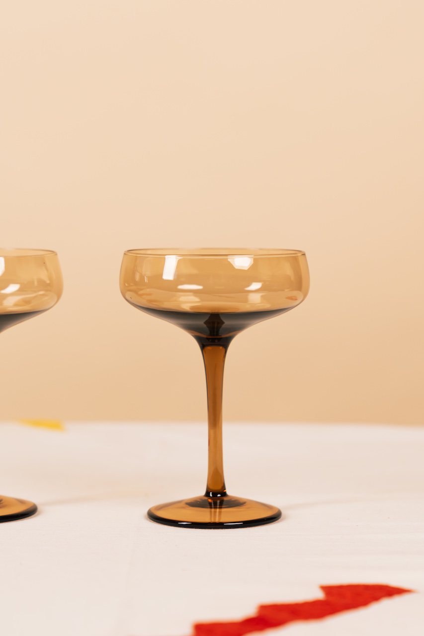 Brown Champagne Coupe Set