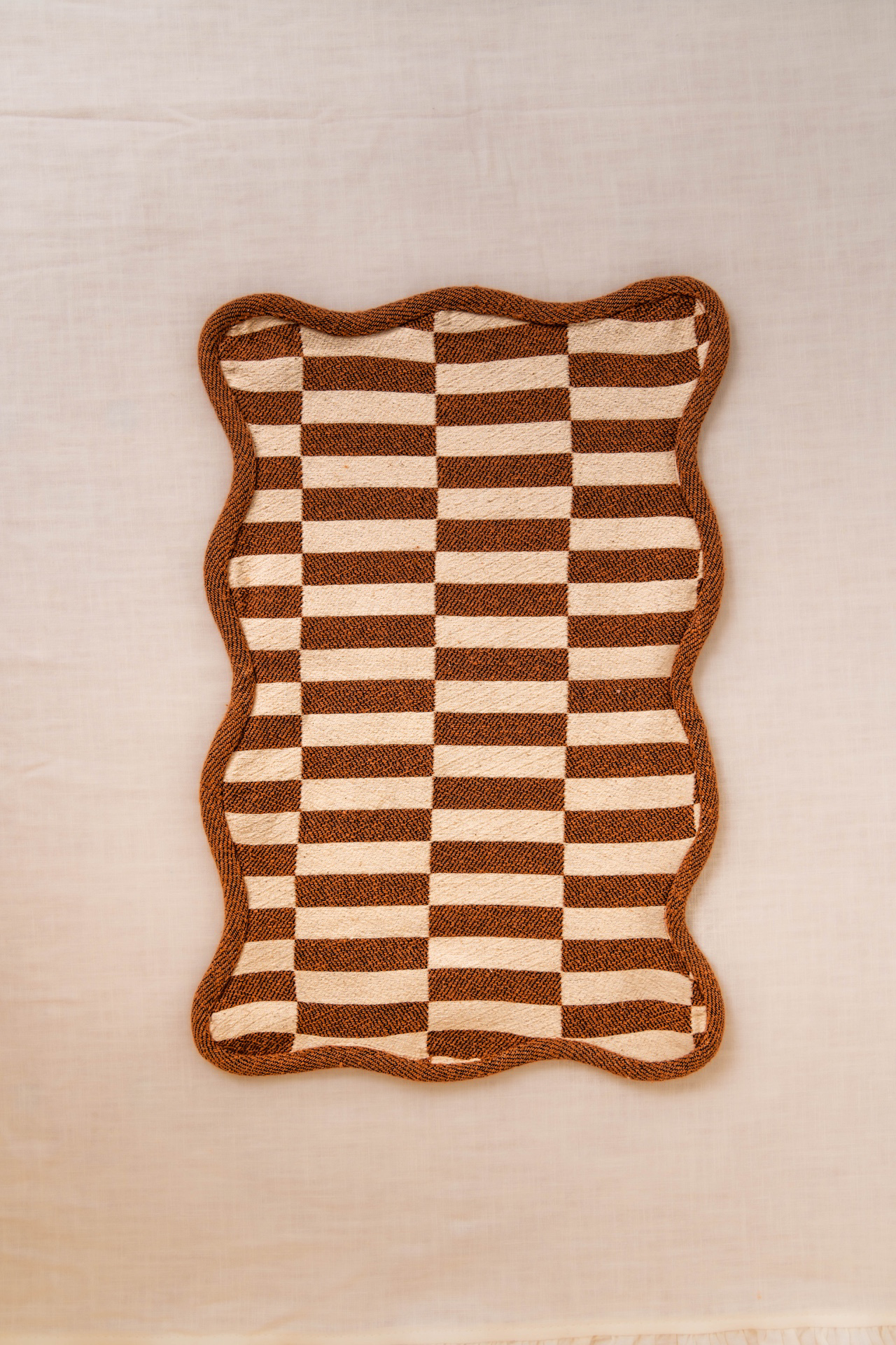 Camel Checkerboard Cotton Placemat Set