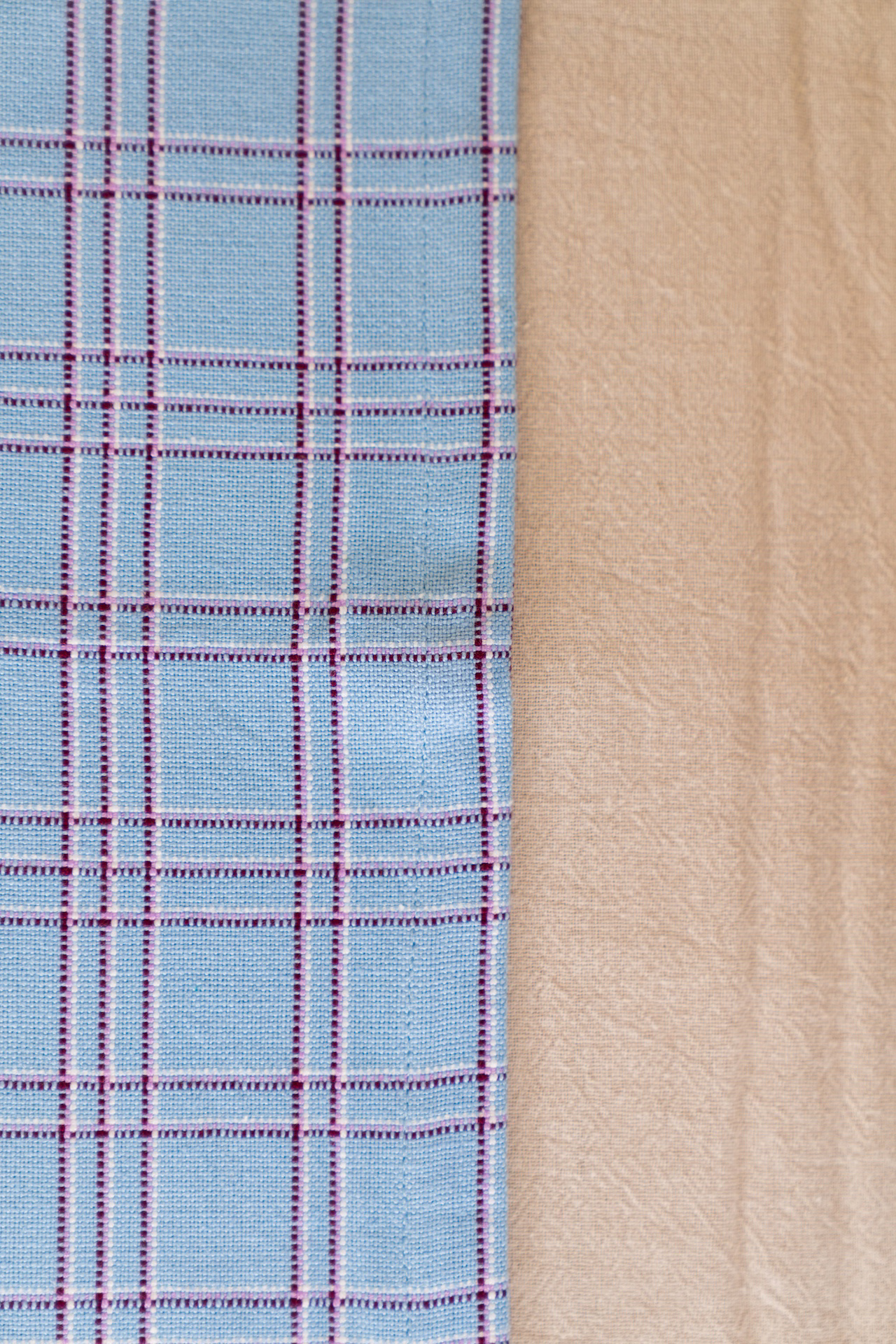 Chiapas Plaid Light Blue Table Runner