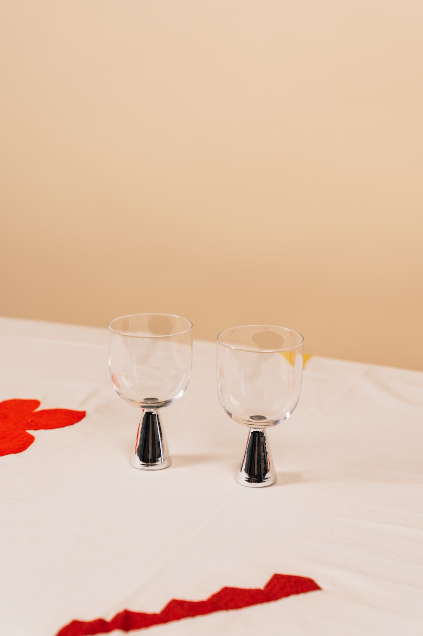 Chrome Ramona Wine Glass Set of 2