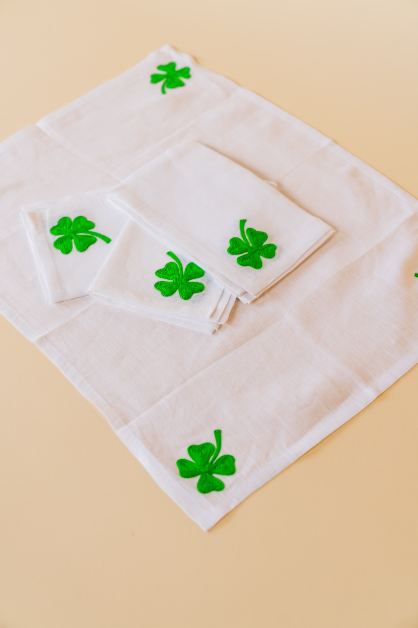Clover Hand-Embroidered Placemat Set