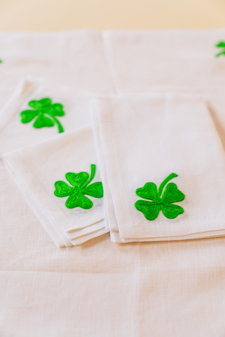 Clover Hand-Embroidered Placemat Set