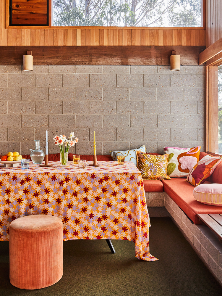 Crimson Floral Tablecloth