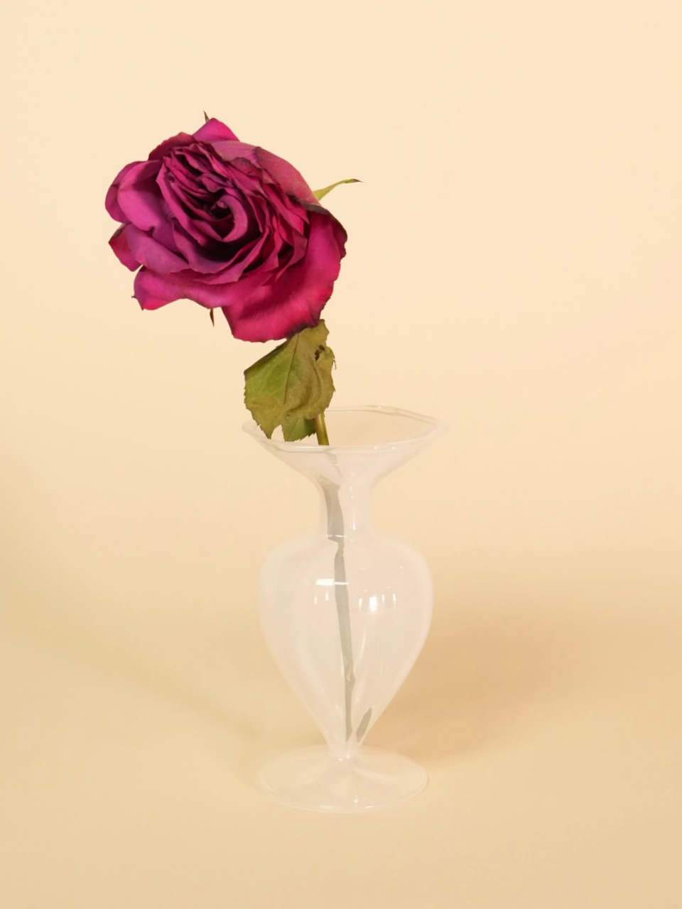 Frosted white bud vase
