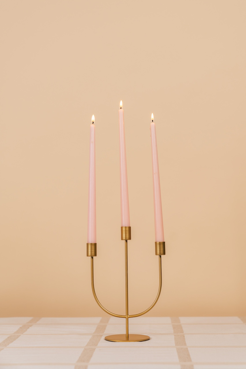 Gold 3-arm Metal Candelabra