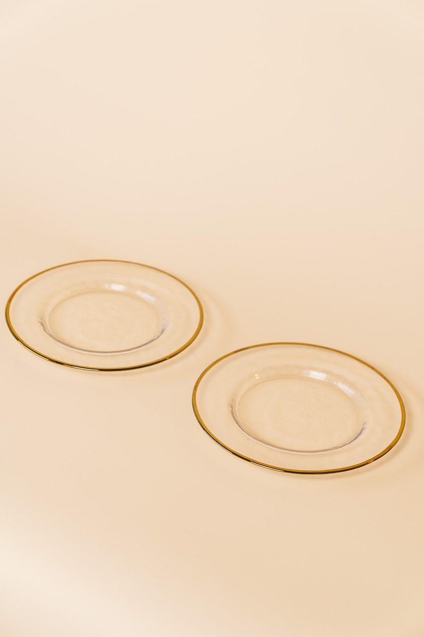 Gold Rim Glass Dinner Plate