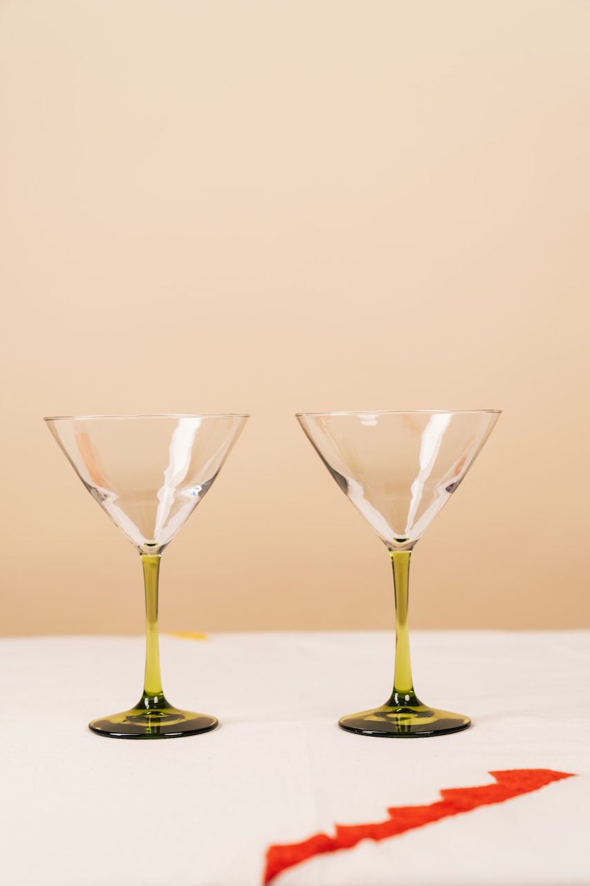 Green Stem Martini Glass