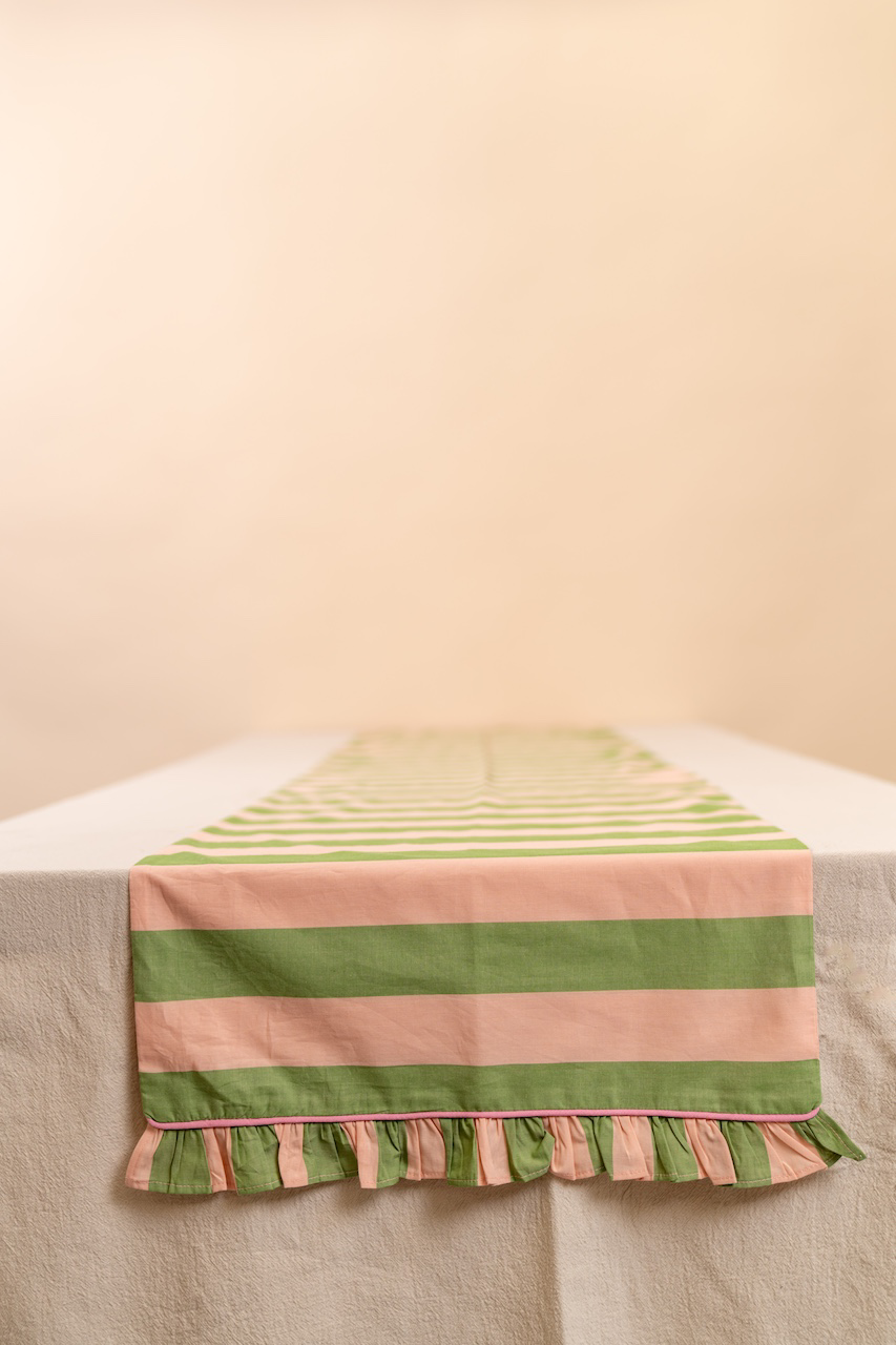 Green Stripe Table Runner