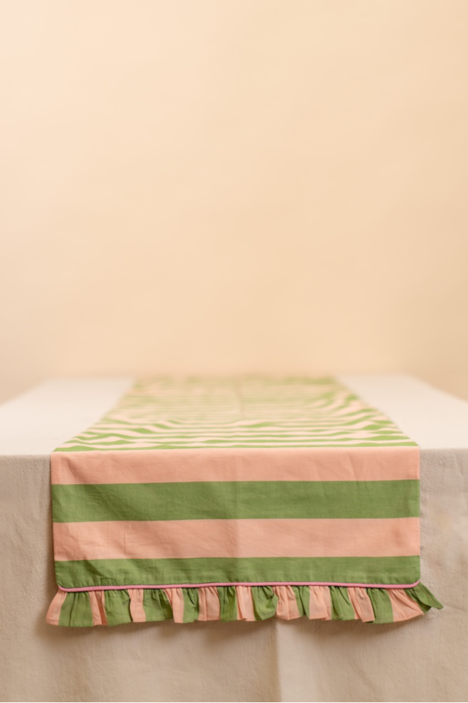 Green Stripe Table Runner