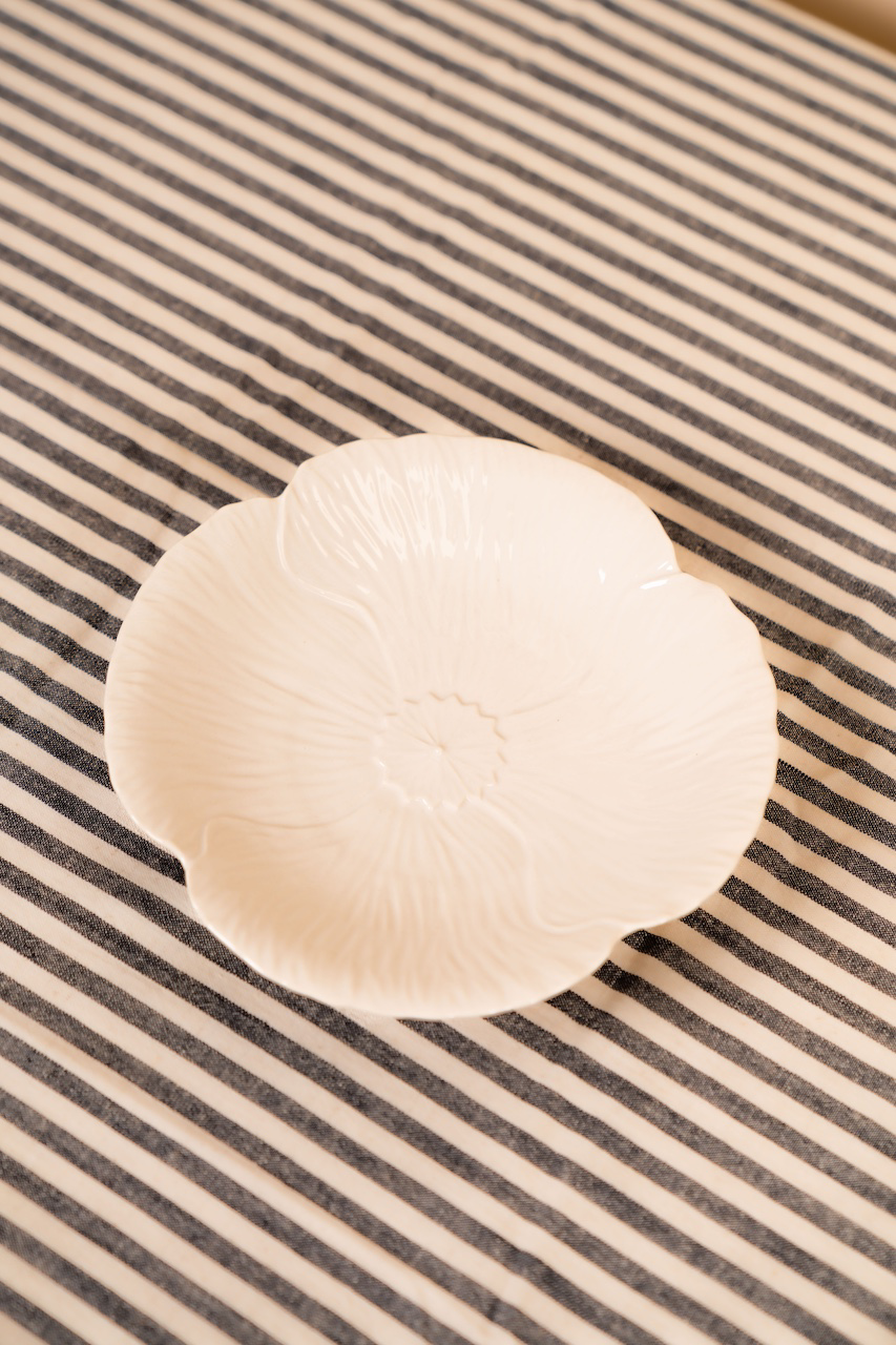 Large Flower Stoneware Plate