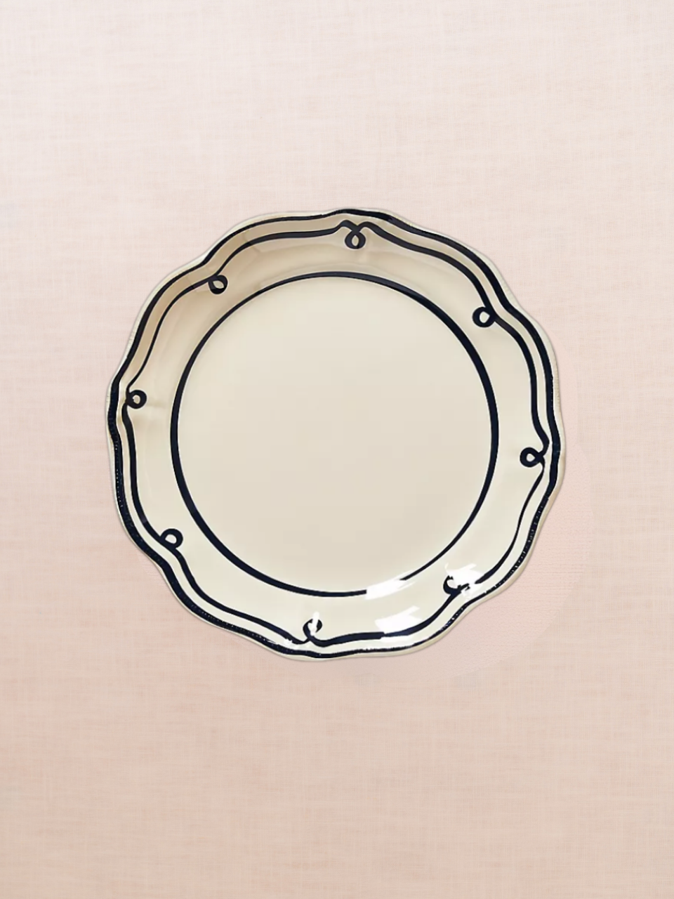 Navy Twirl Melamine Dinner Plate Set