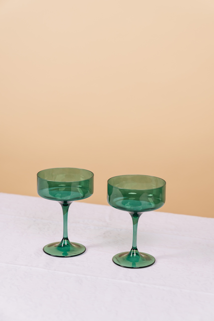 Morgan Teal Coupe Glass Set of 2