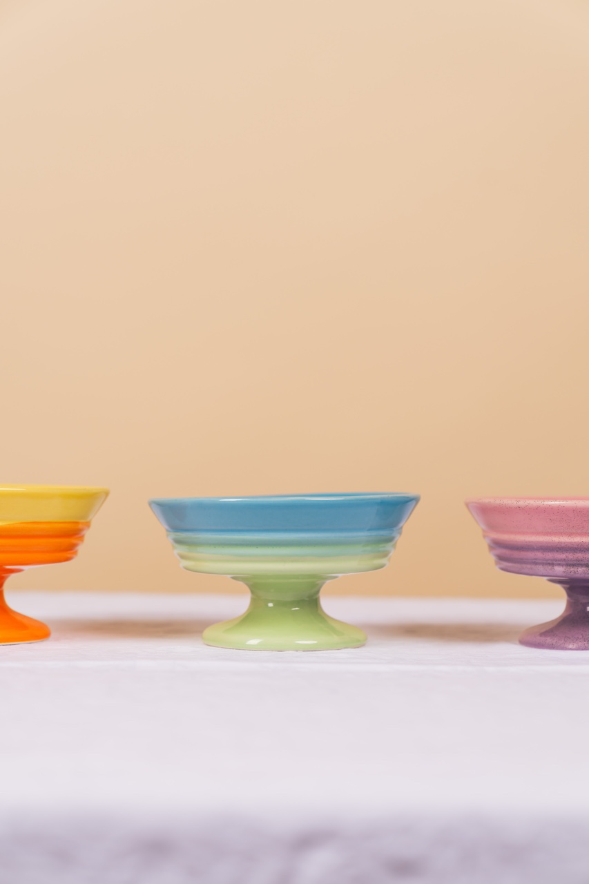 Multicolor Pedestal Dessert Bowl