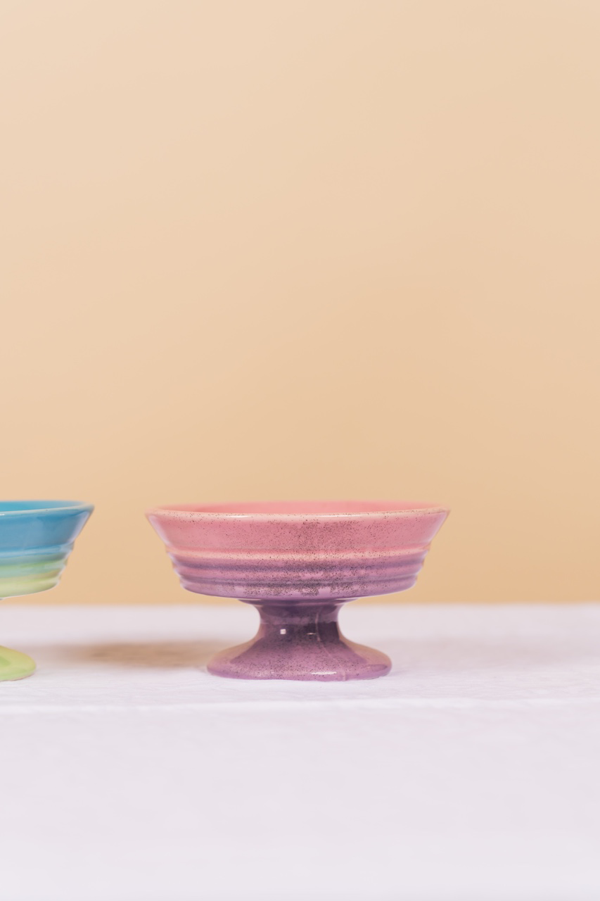 Multicolor Pedestal Dessert Bowl Set of 3