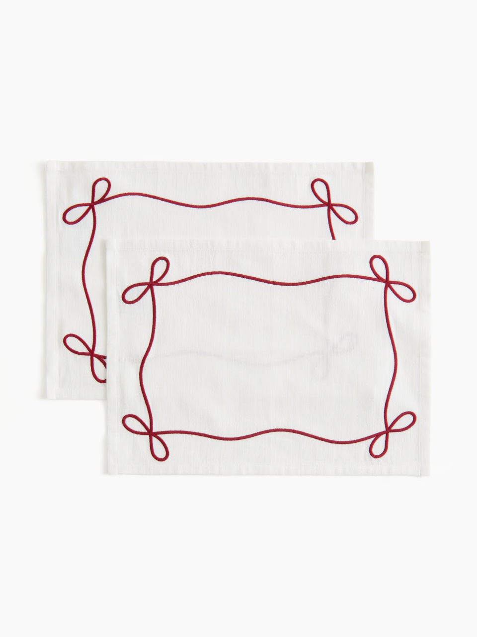 Bow Embroidered Placemat Set