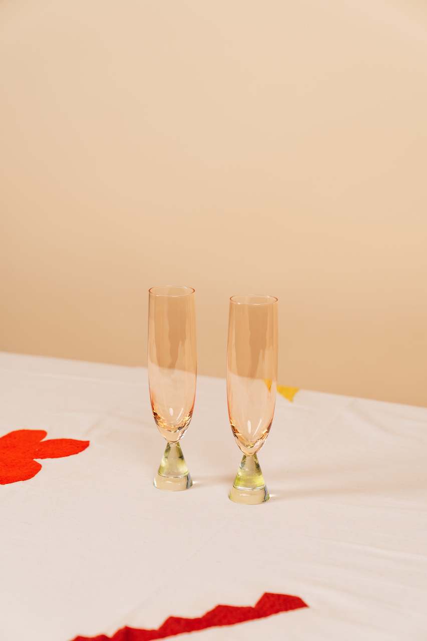 Peach Ramona Flute Set of 2