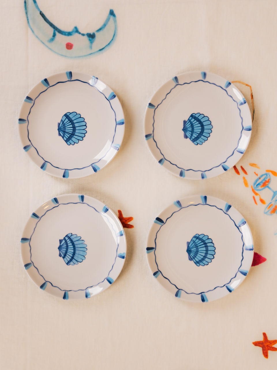 Petxina Hand Painted Dessert Plate Set