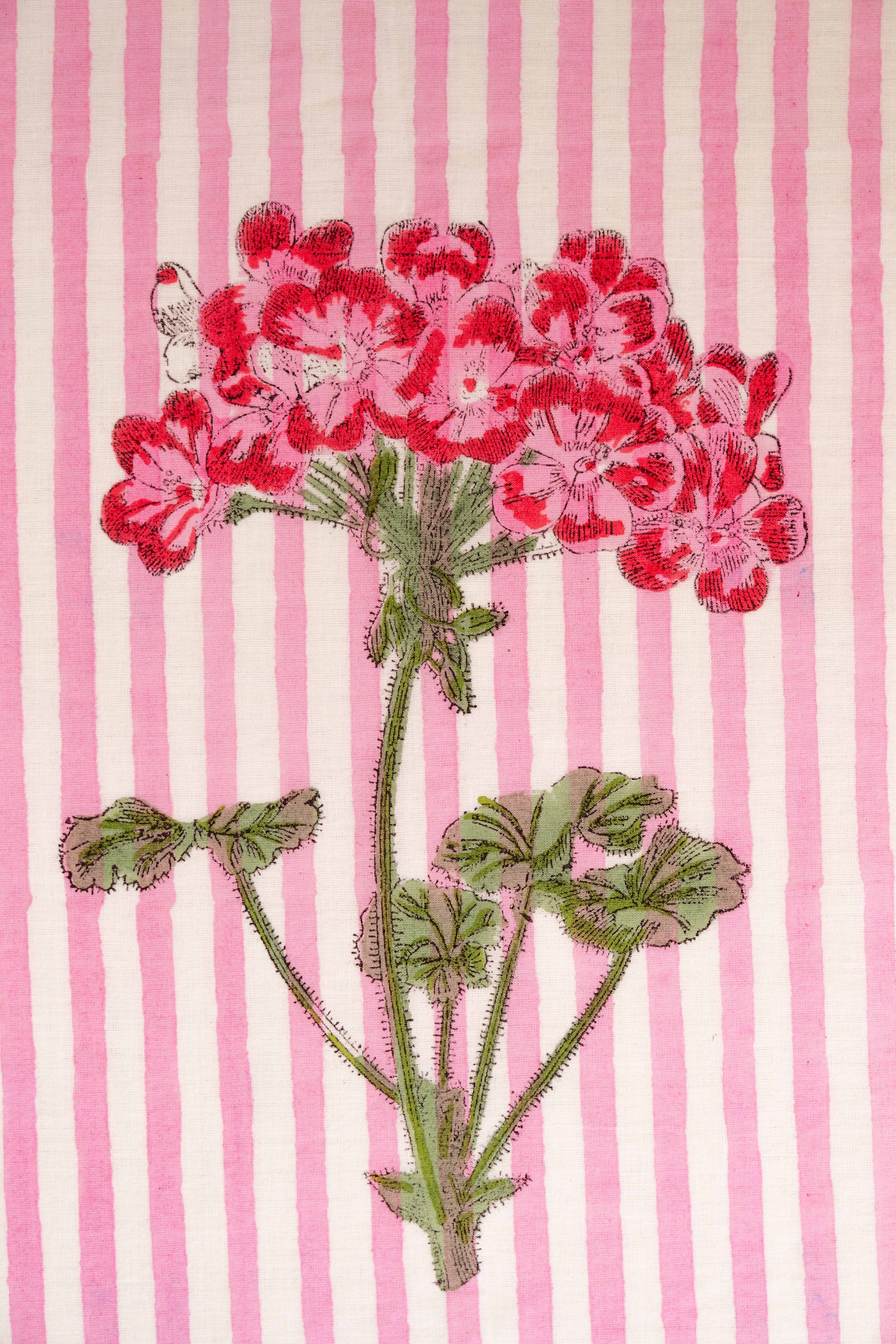 Pink Hydrangea Blockprint Napkin Set