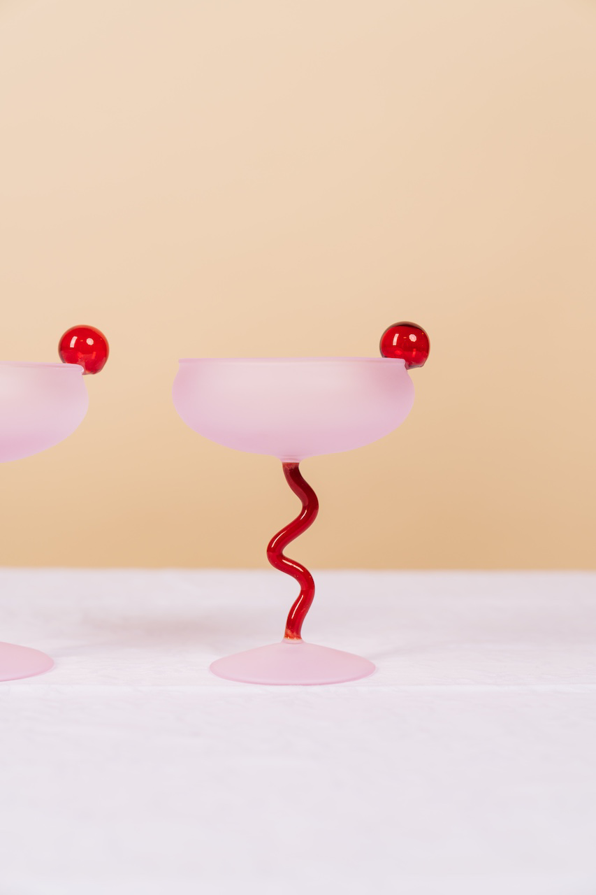 Pink Retro Goblet Set of 2