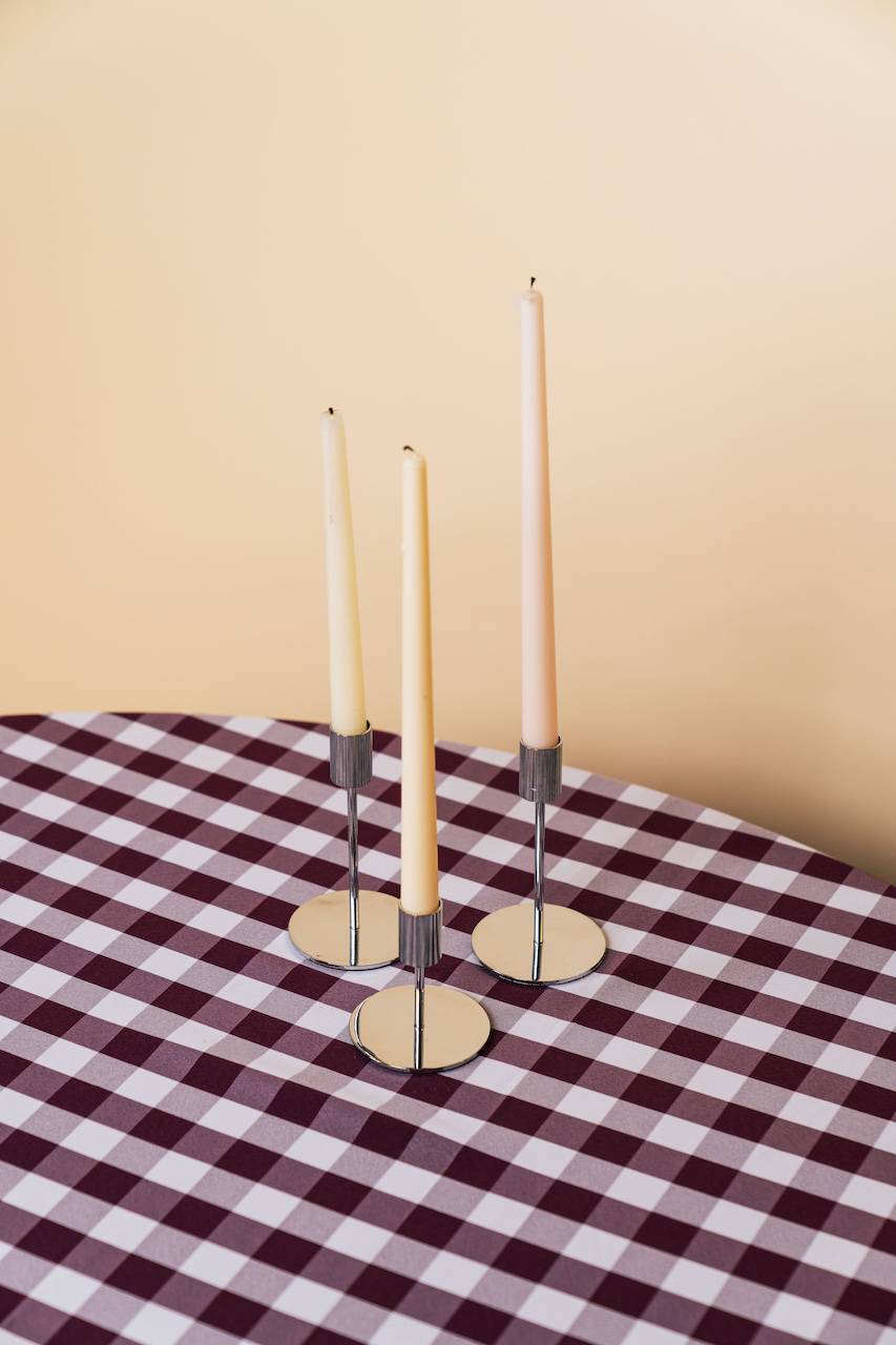 Plain Silver Candlestick Holder Set of 3