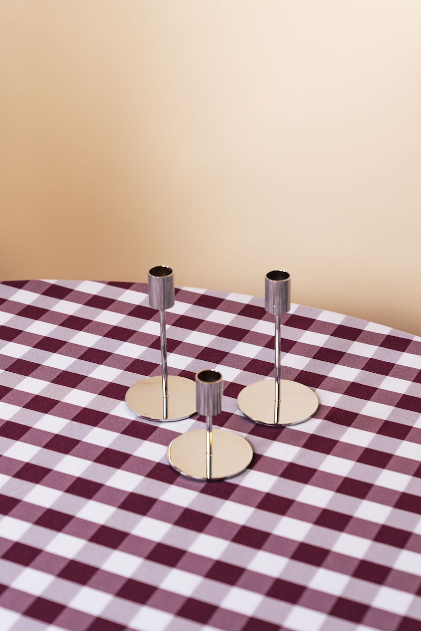 Plain Silver Candlestick Holder Set of 3