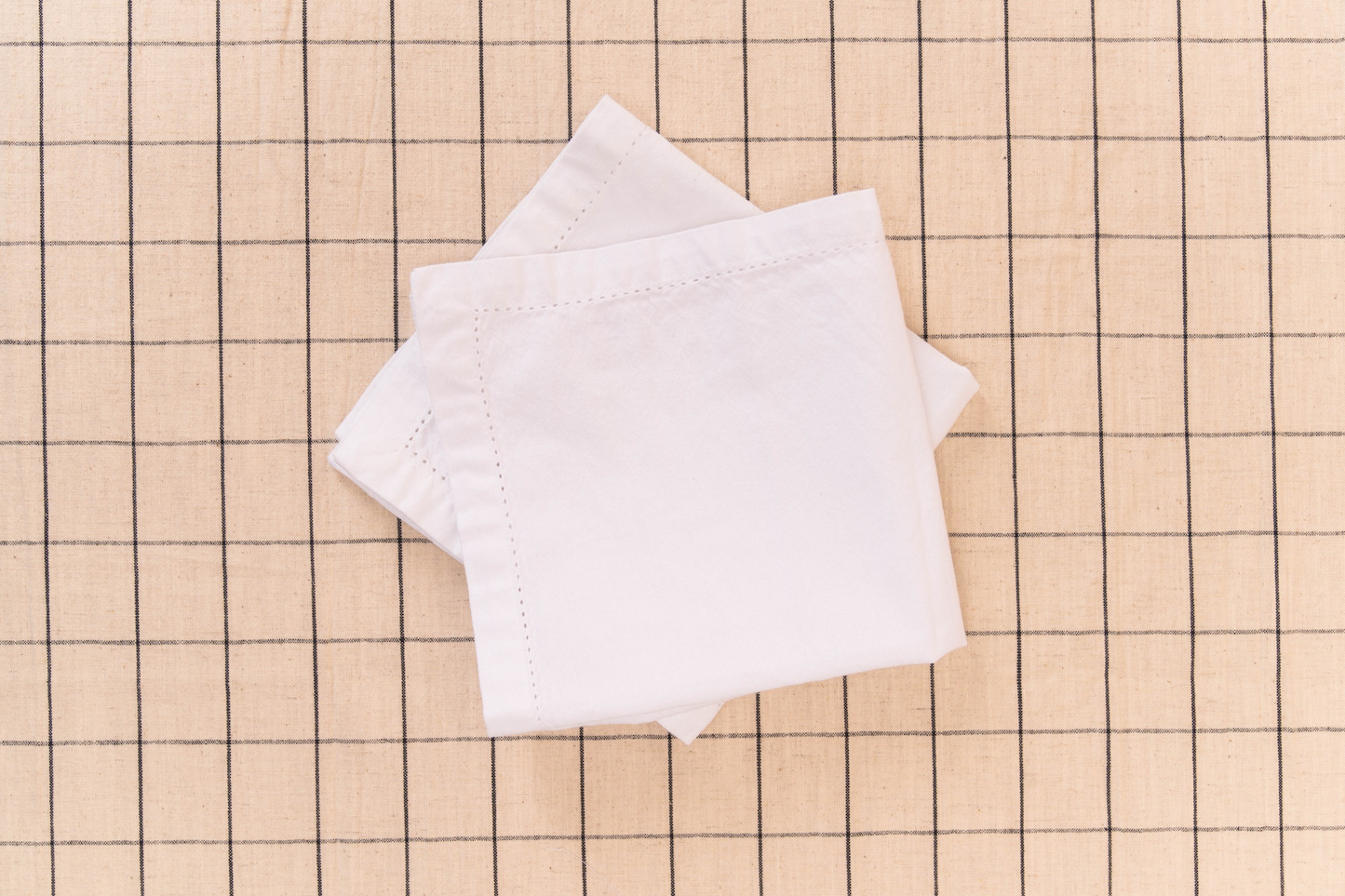 Plain White Hemstitch Cloth Napkin Set