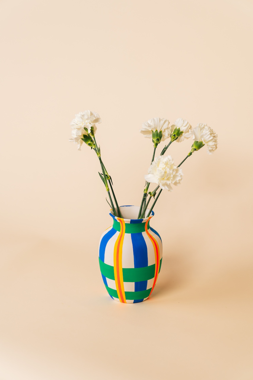 Primary Plaid Vase