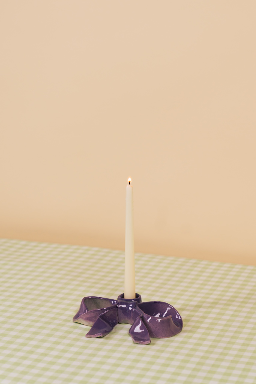 Purple BowKnot Candle Holder