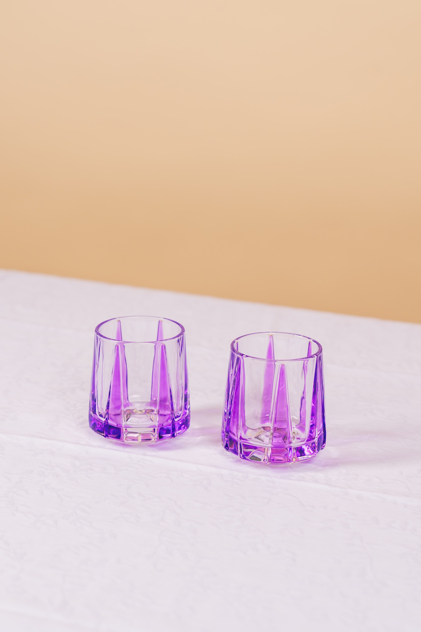 Purple Nordic Whiskey Glass Set of 4
