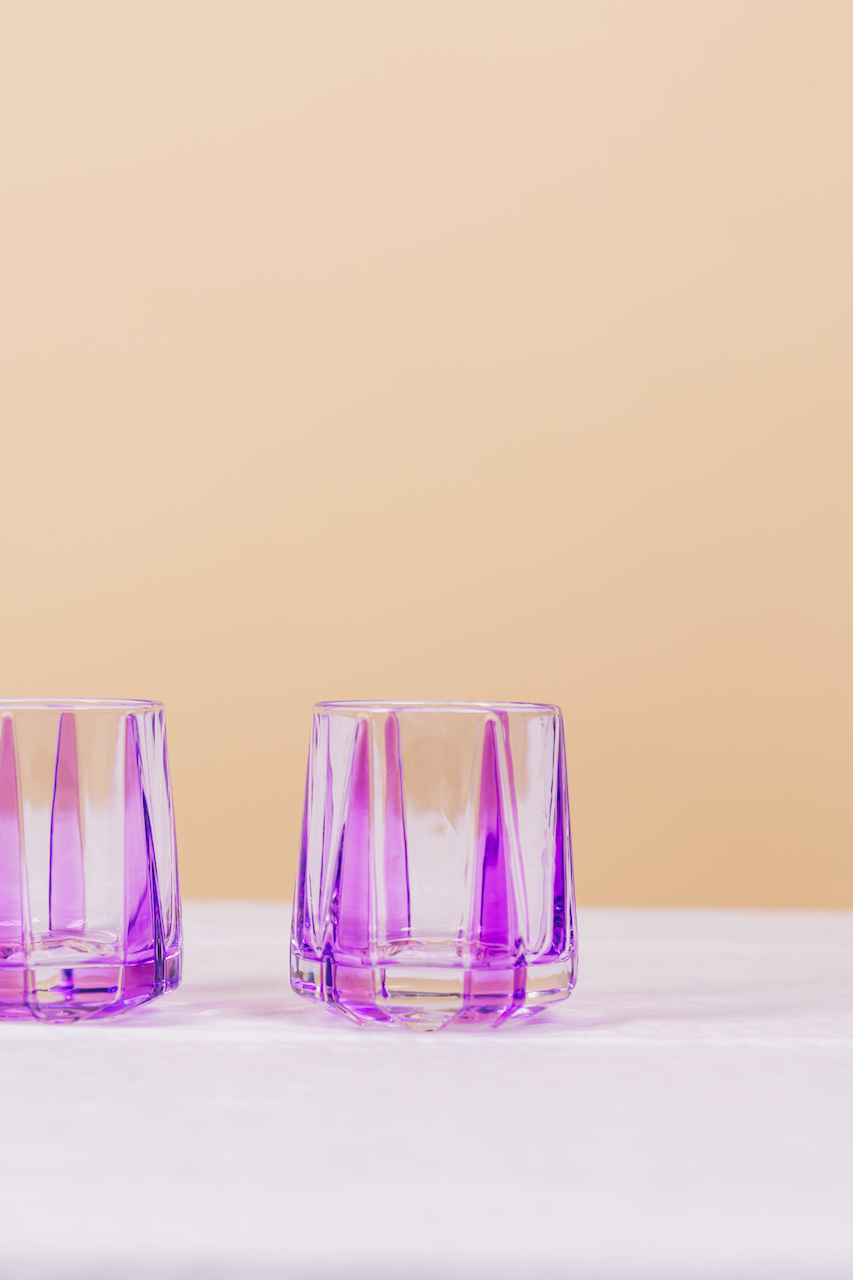 Purple Nordic Whiskey Glass Set of 4