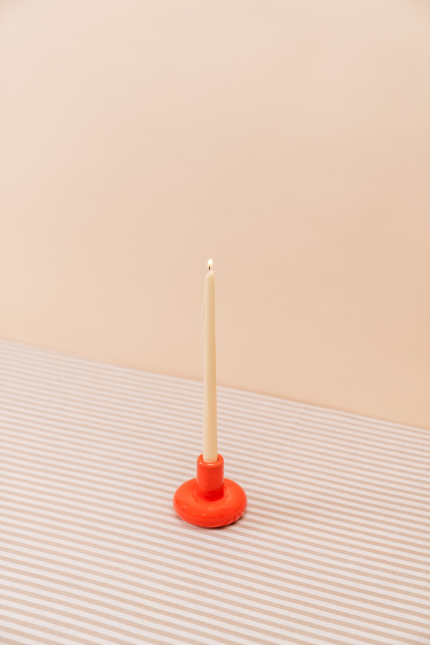 Red Bubble Candlestick Holder Set