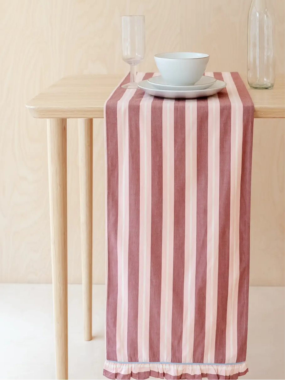 Red Stripe Cotton Runner
