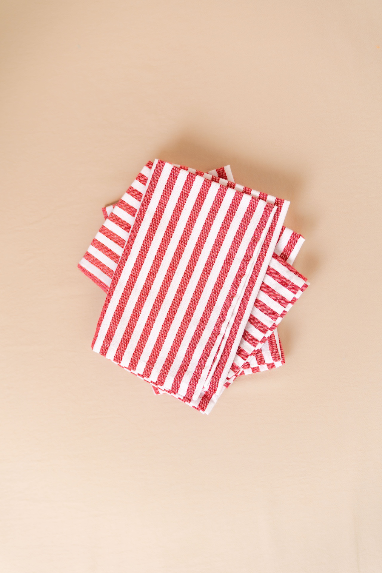 Red Striped Cloth Napkin Set