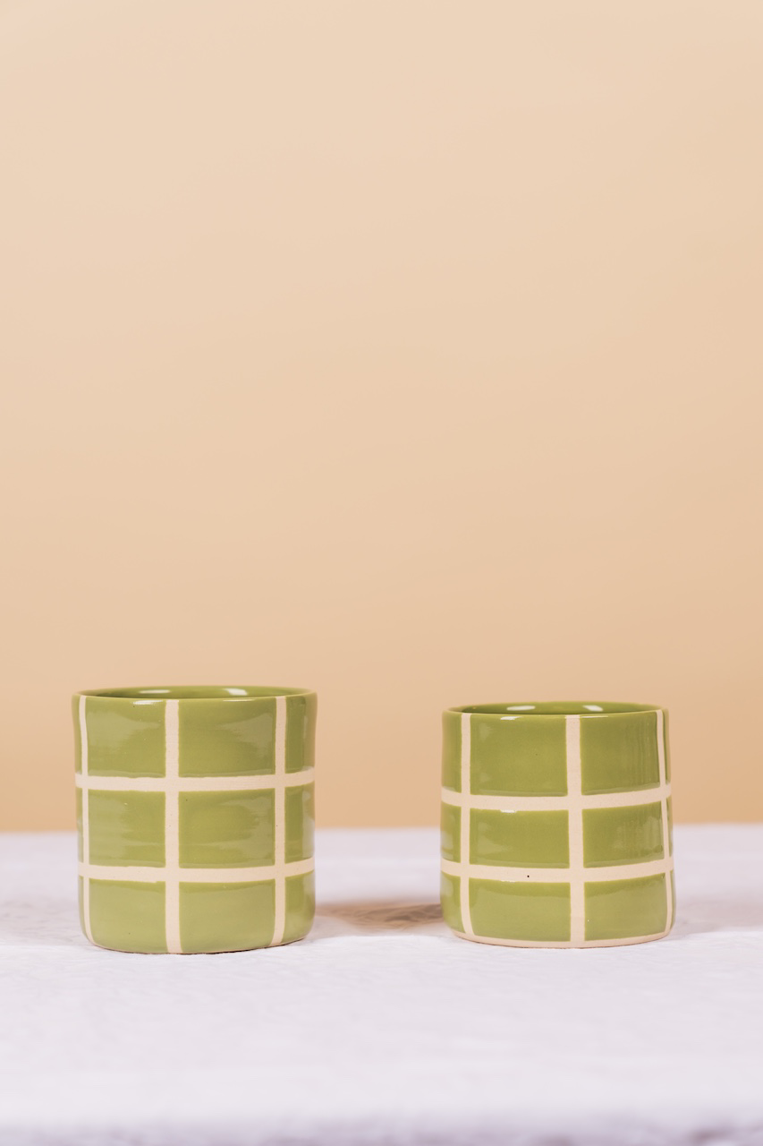Sage Tile Cup Set of 4