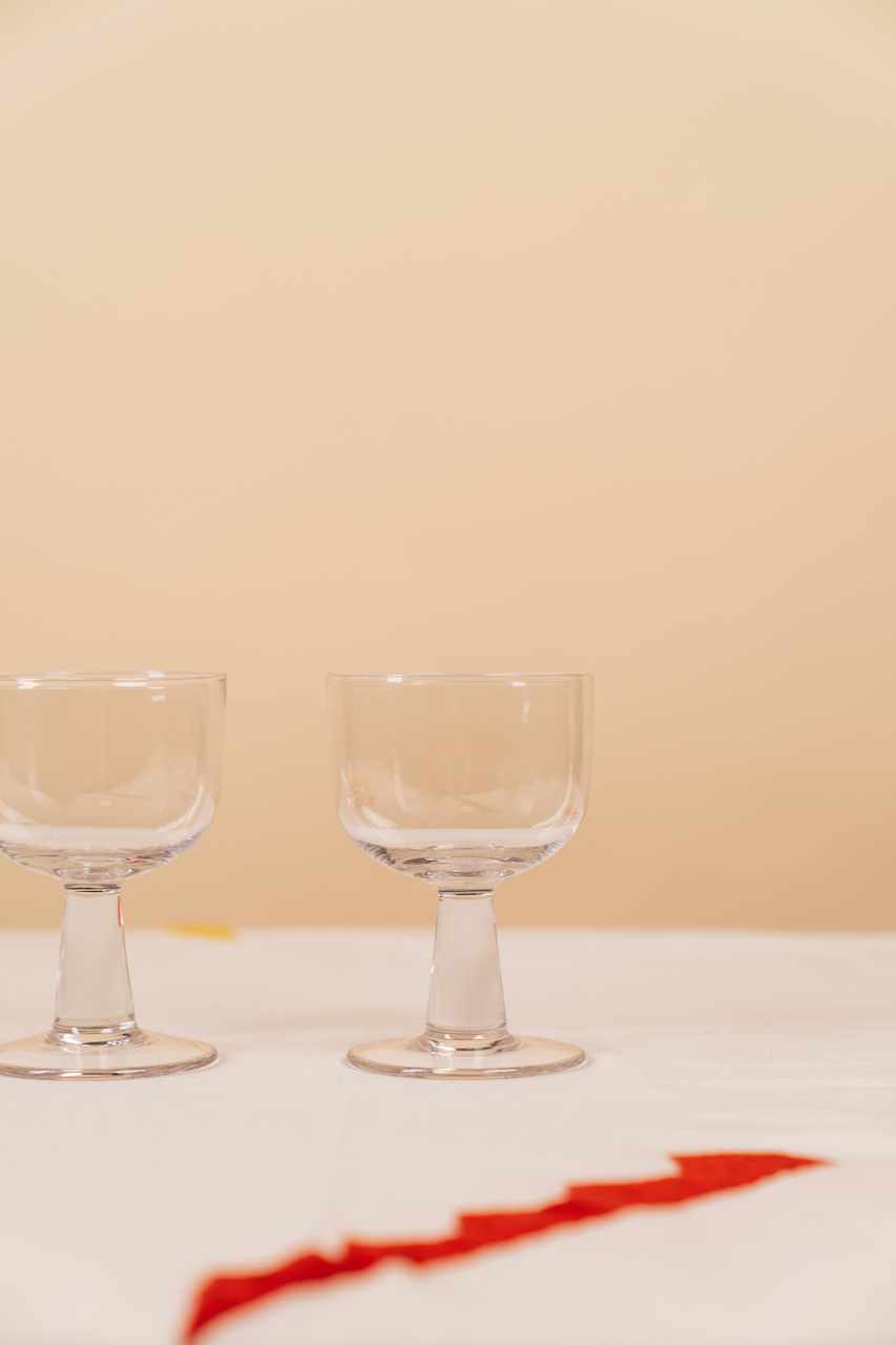 Short Clear Wine Glass Set of 4