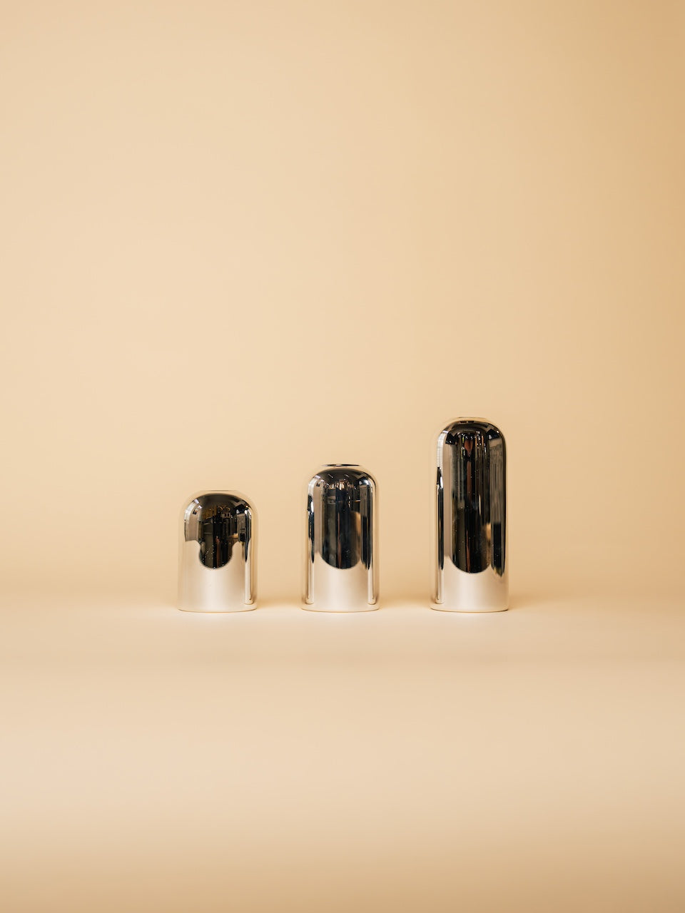 Silver Cylinder Vase Set
