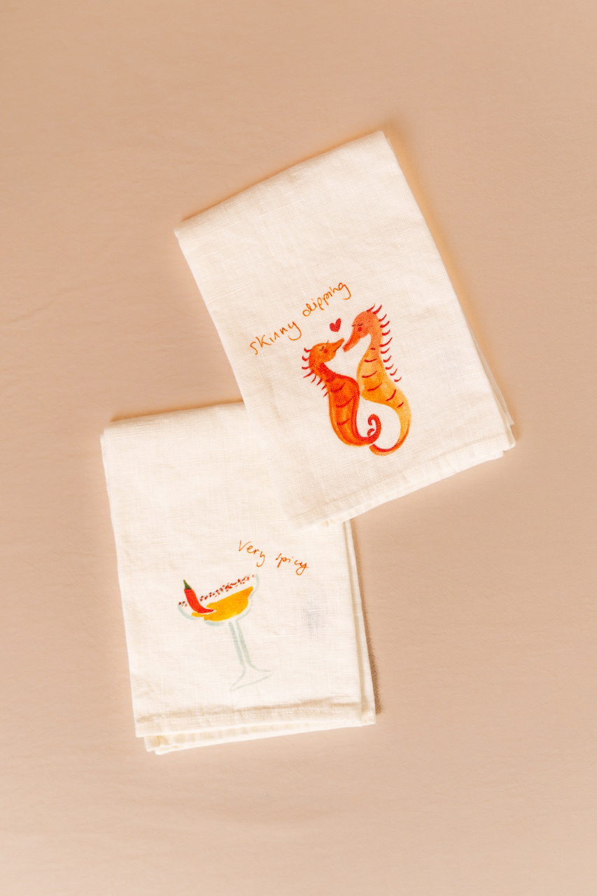 Skinny Dipping & Spicy Margs Linen Napkin Set